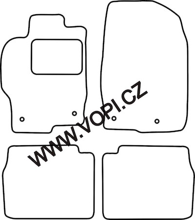 Přesné gumové koberce béžové / šedé Mazda 6 2008 -> Original kroužky